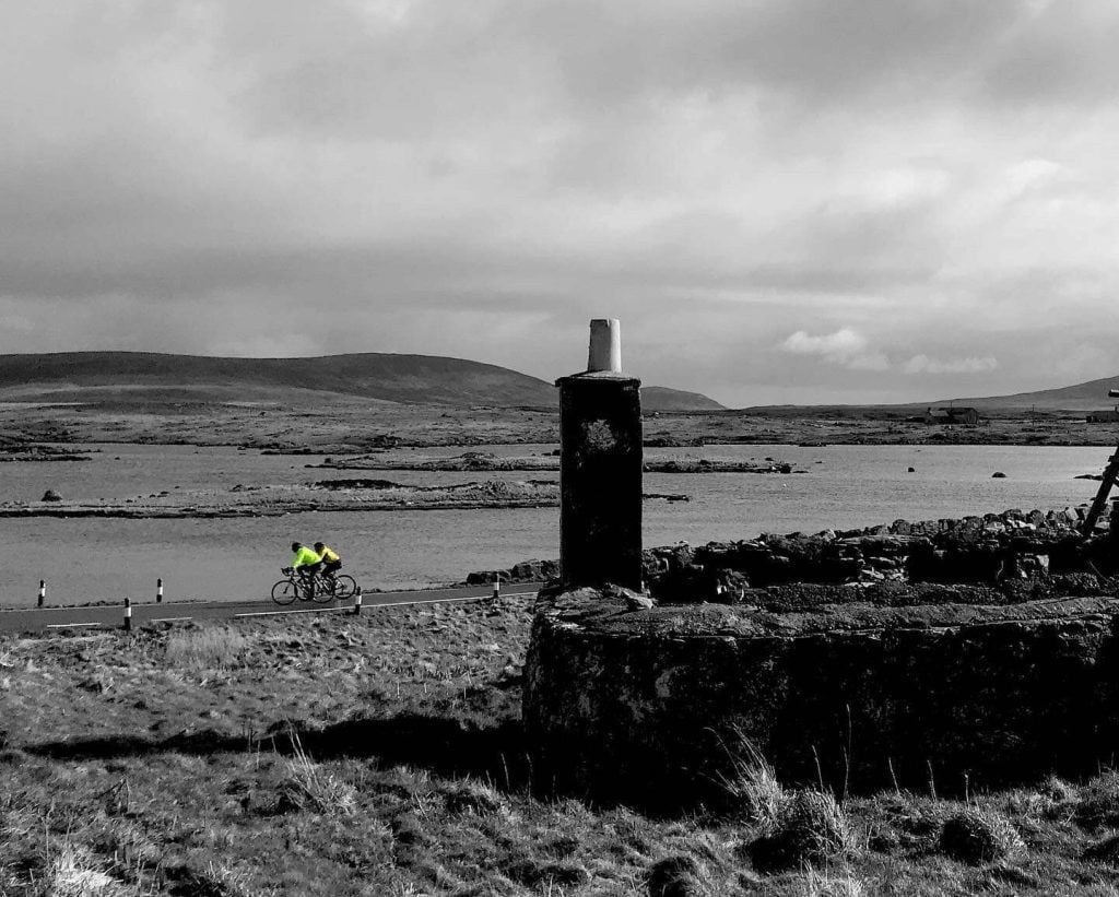 The social history of the Outer Hebrides is apparent everywhere you cycle - ruined black house on South Uist