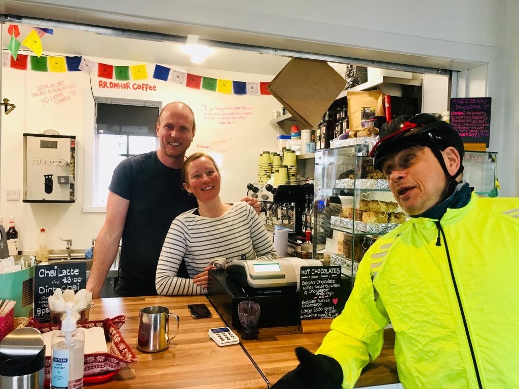 Cake and Coffee - what more does a cyclist need? Ardmhor Coffee at Barra ferry terminal