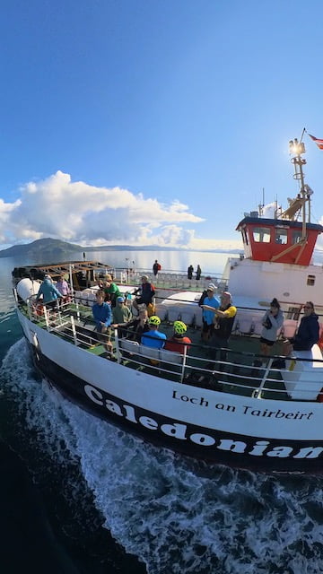 Cyclists on the Calmac Ferry to ride on the Outer Hebrides