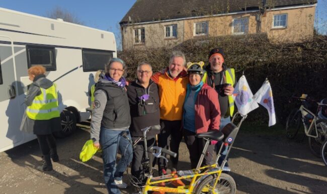 A group of cycling coaches from the Tay Titans junior cycling club and friends of Scot Tares, of Skinny Tyres cycling holidays in Scotland, join him on the BBC One Show Challenge Squad event 2024.
